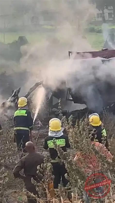 Oyo Fire Service Rescues 2 From Petrol Tanker Accident Oyo Fire Service Rescues 2 From Petrol Tanker Accident